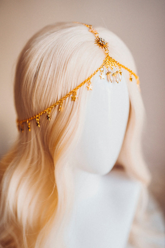 Chain headpiece Festival crown Bridal headpiece Headdress Tiara Crown Jewellery Accessories Hair accessories Burning man Boho hair jewellery