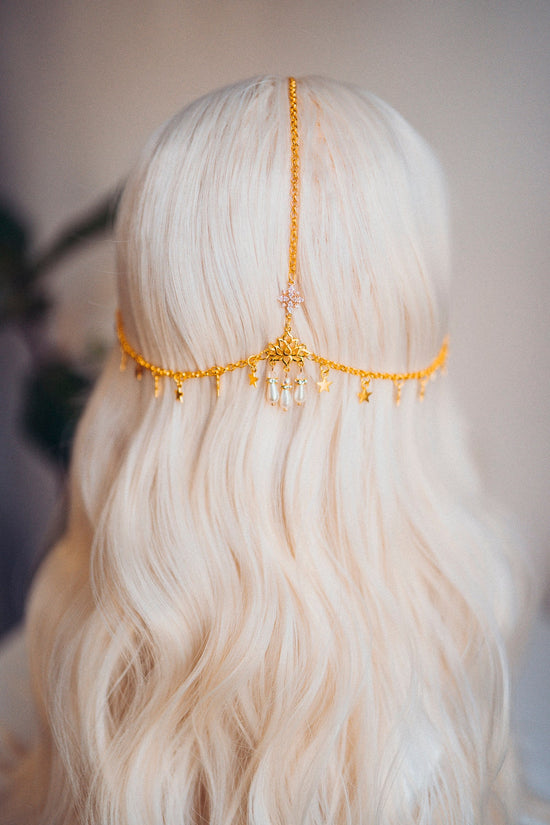 Chain headpiece Festival crown Bridal headpiece Headdress Tiara Crown Jewellery Accessories Hair accessories Burning man Boho hair jewellery