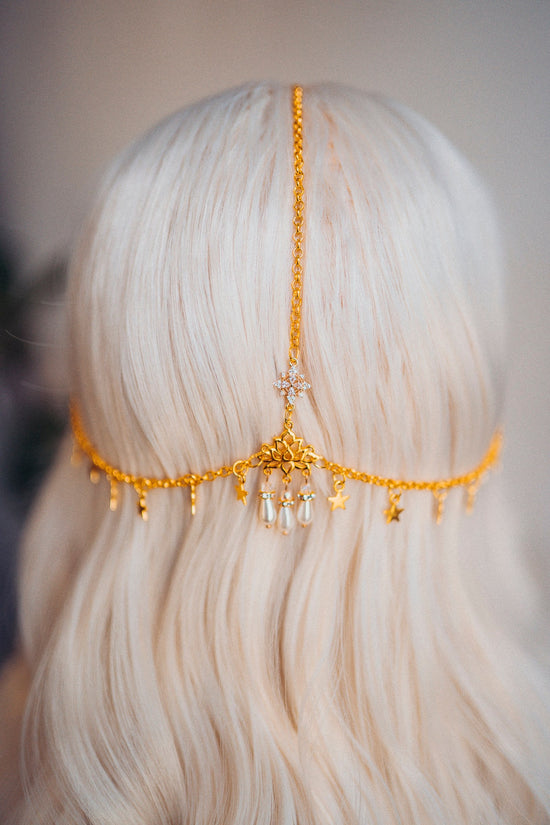 Chain headpiece Festival crown Bridal headpiece Headdress Tiara Crown Jewellery Accessories Hair accessories Burning man Boho hair jewellery