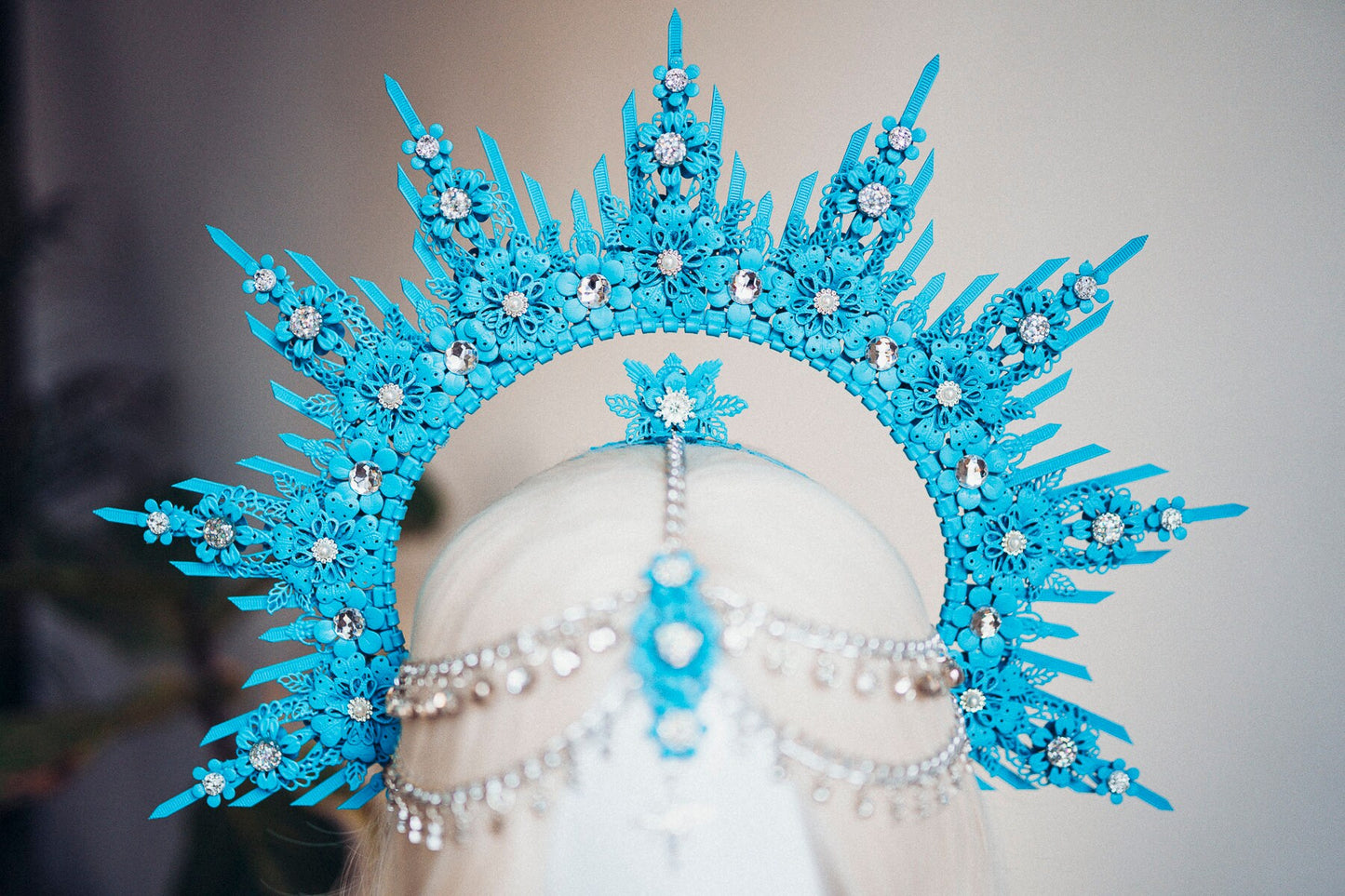 SALE Blue Halo Crown Halo Headpiece Festival crown Burning man Zip ties crown Halo crown Headband Festival Fashion Rave outfit