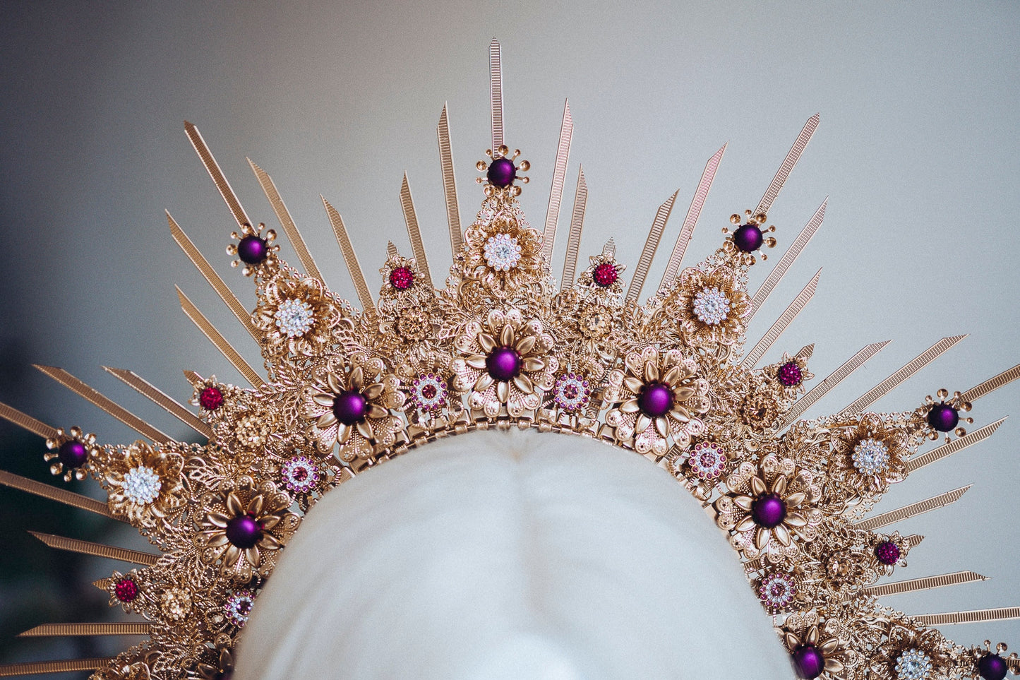 Gold Halo Crown, Halo Headpiece, Festival crown, Festival headpiece, Burgundy Halo, Wedding Crown, Halo crown, Boho Wedding, Halo Headband