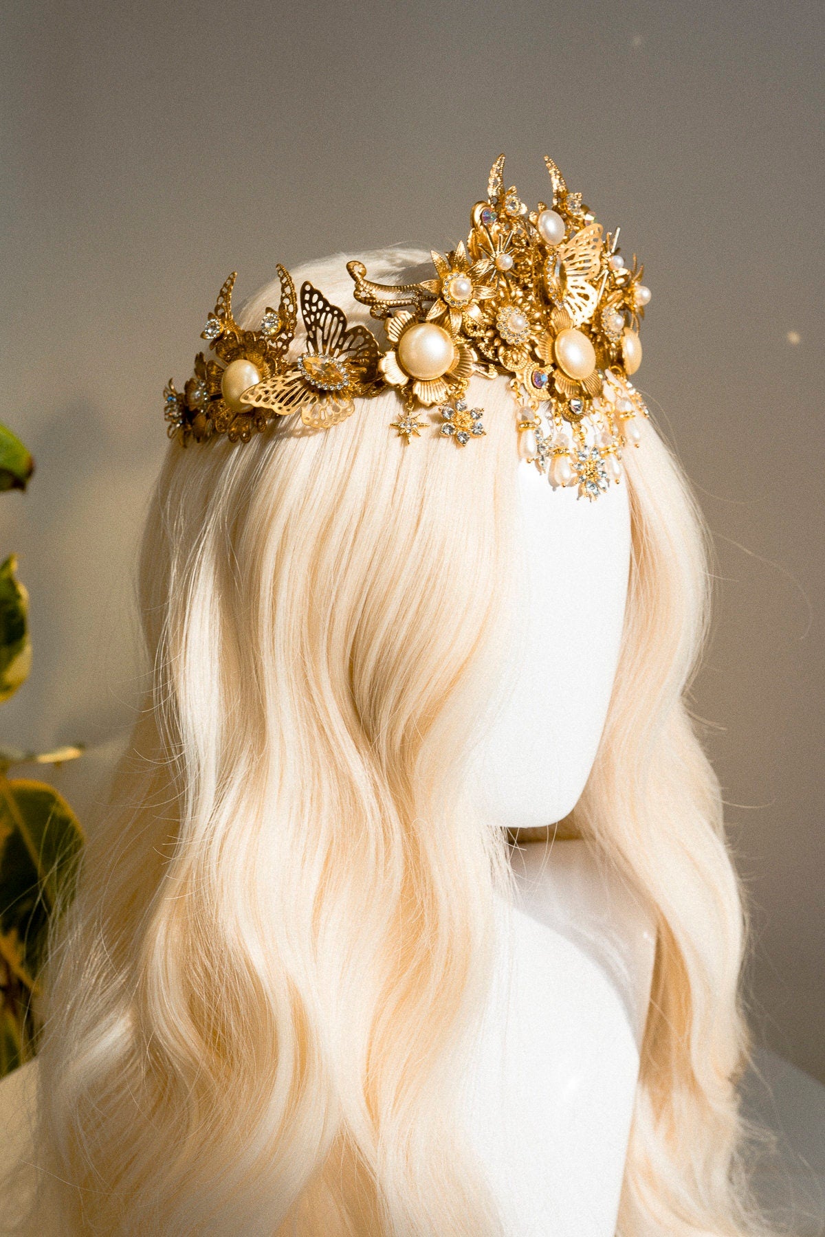 Elf crown, Sun Crown, Celestial, Gold Tiara, Sun Shine Headpiece, Fairy Crown, Halo, Festival Tiara, Wedding Crown,Boho bride,Festival Bride