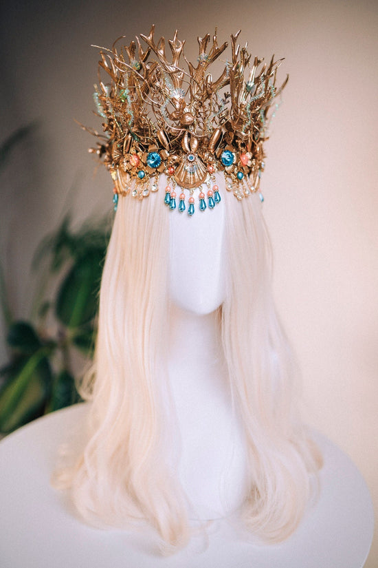 Mermaid Crown, Shell Crown, Halloween, Halloween Costume, Halo, Headpiece, Crown, Ariel Mermaid, Seaside Wedding Crown, Mermaid Costume