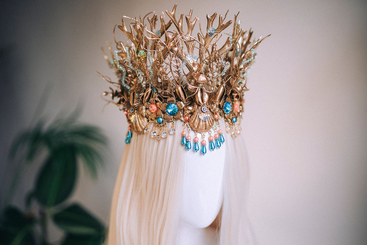 Mermaid Crown, Shell Crown, Halloween, Halloween Costume, Halo, Headpiece, Crown, Ariel Mermaid, Seaside Wedding Crown, Mermaid Costume