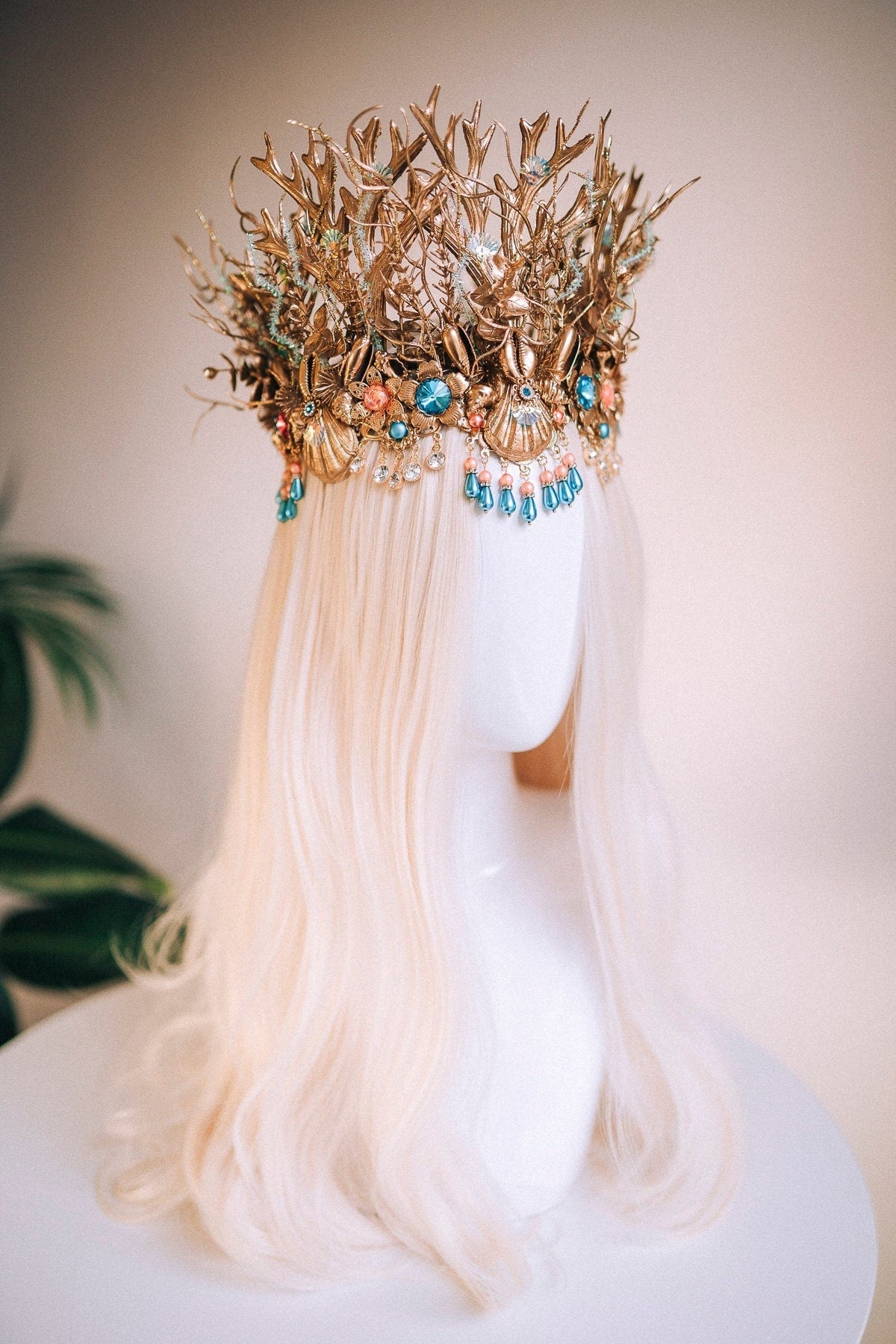 Mermaid Crown, Shell Crown, Halloween, Halloween Costume, Halo, Headpiece, Crown, Ariel Mermaid, Seaside Wedding Crown, Mermaid Costume