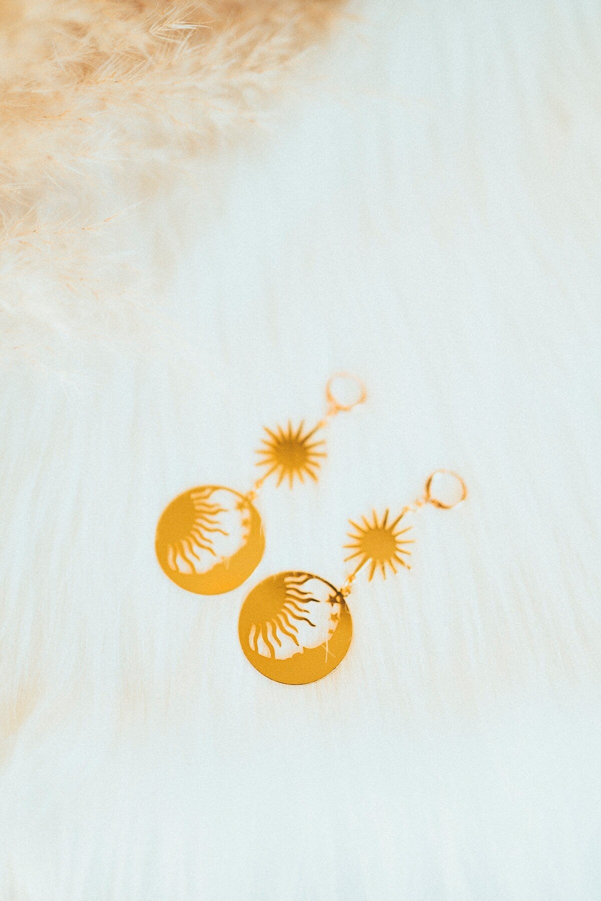 Celestial Earrings, Festival Earrings, Gold Sun Earrings, Celestial Sun Earrings, Sun Earrings, Celestial Jewellery