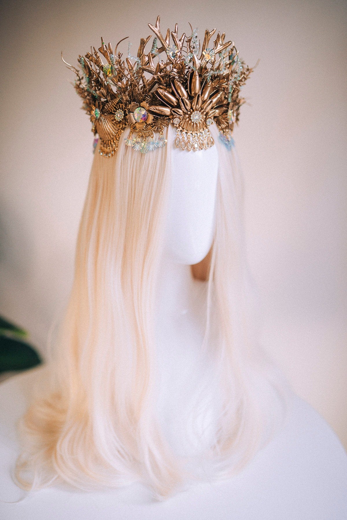 Mermaid Crown Shell Crown Halloween Costume Halo Headpiece Crown Ariel Mermaid Seaside Wedding Crown Mermaid Costume