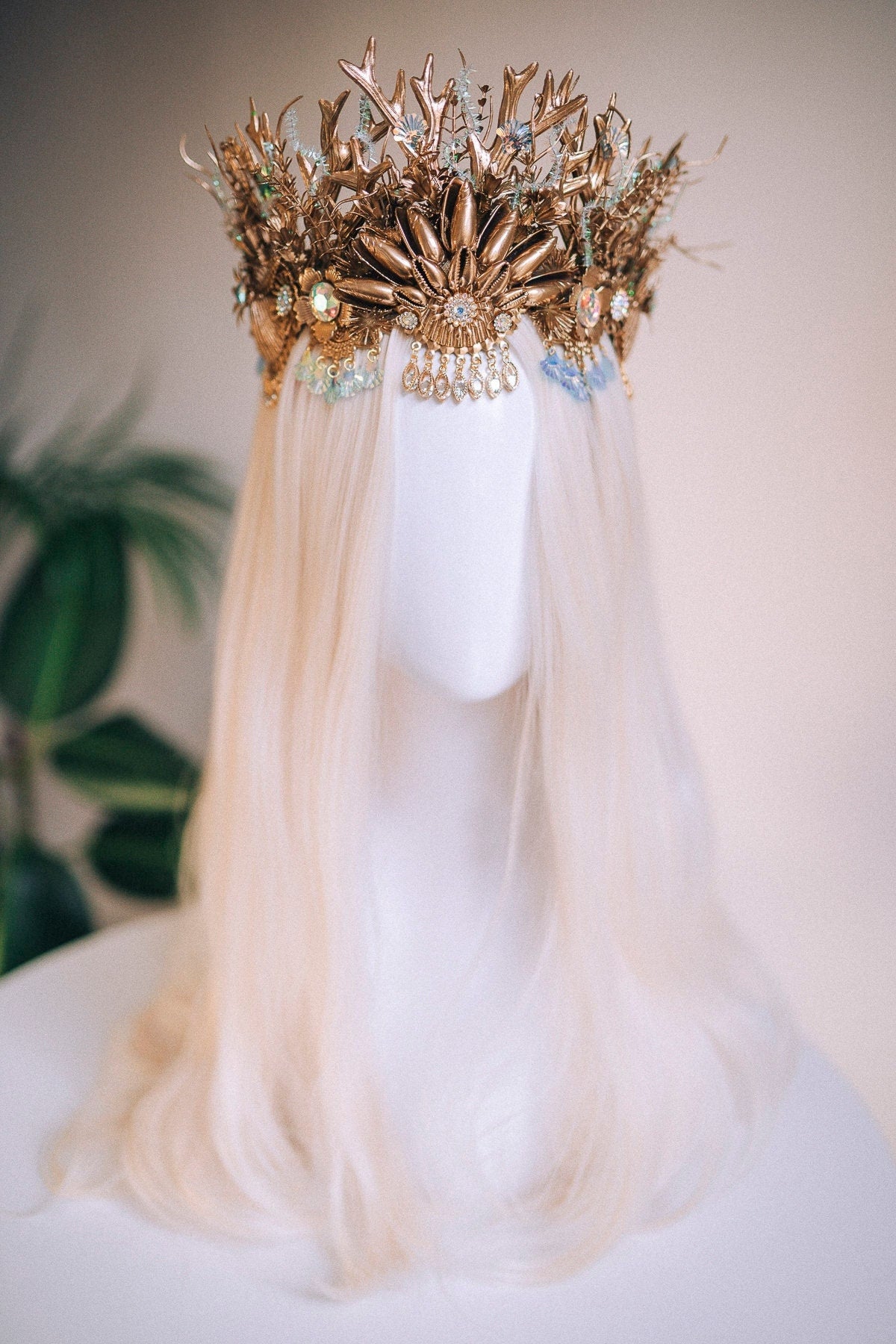 Mermaid Crown Shell Crown Halloween Costume Halo Headpiece Crown Ariel Mermaid Seaside Wedding Crown Mermaid Costume