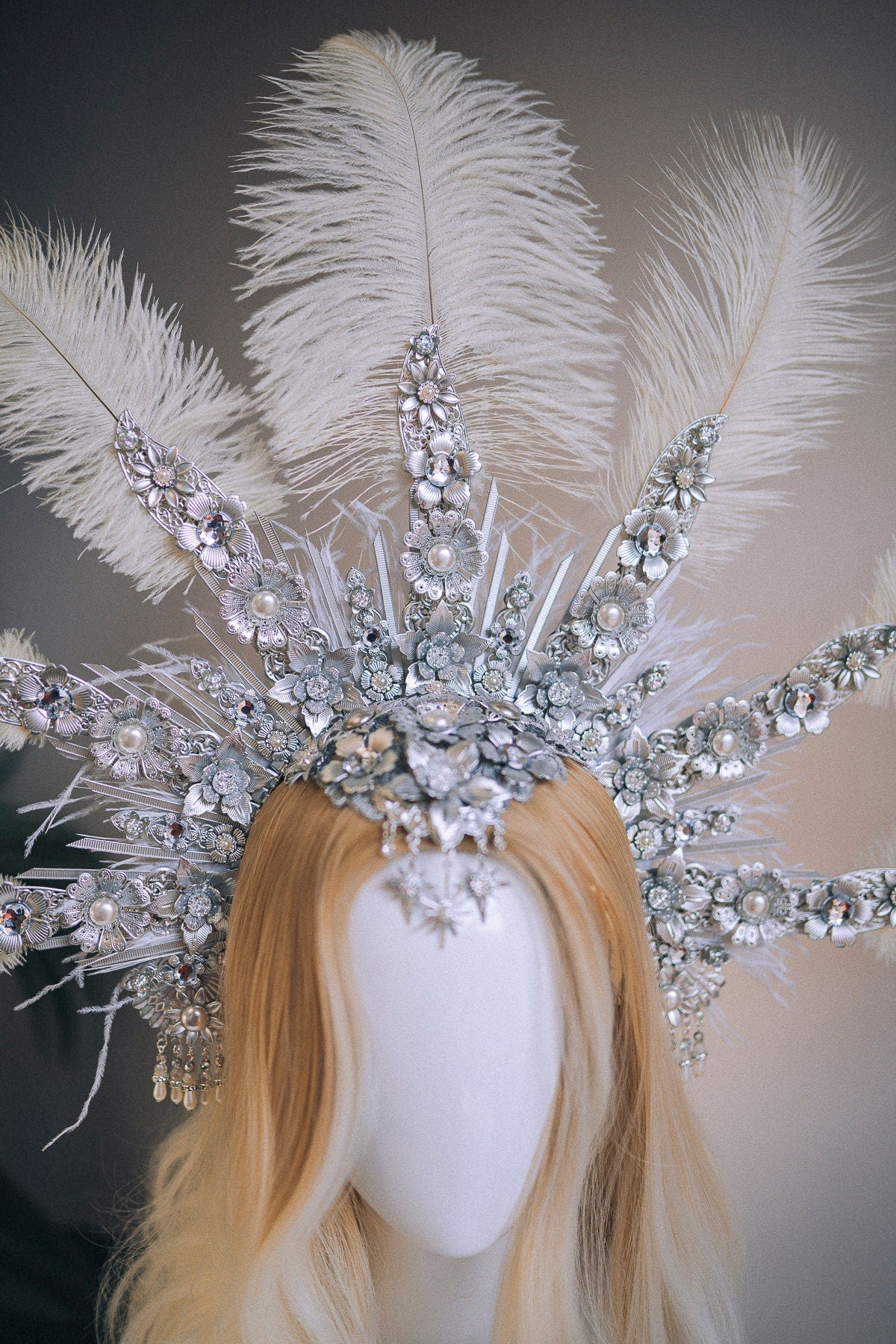 Halo Crown, Silver Halo Headband, Halo, Halo Headpiece, Crown, Headband, Headpiece, Burlesque, Wedding Halo crown, Silver tiara, Crown