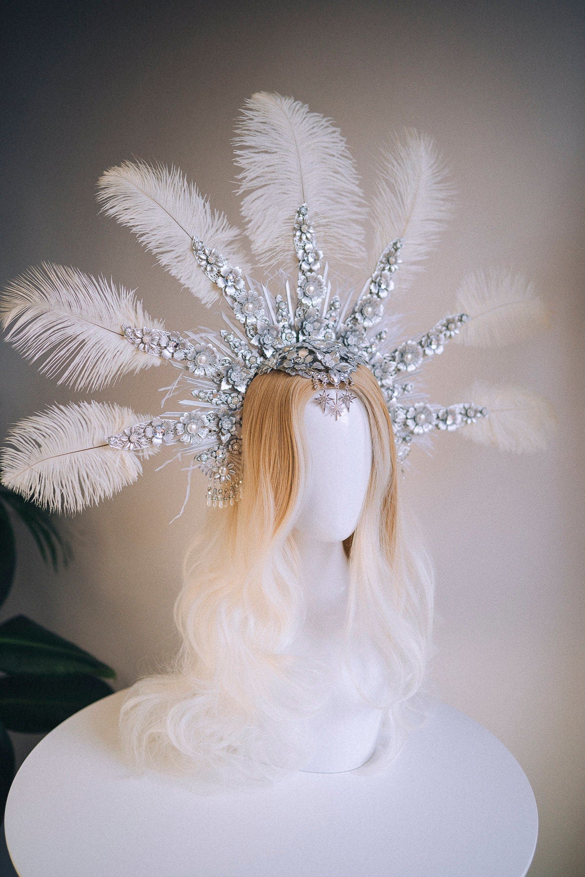 Halo Crown, Silver Halo Headband, Halo, Halo Headpiece, Crown, Headband, Headpiece, Burlesque, Wedding Halo crown, Silver tiara, Crown