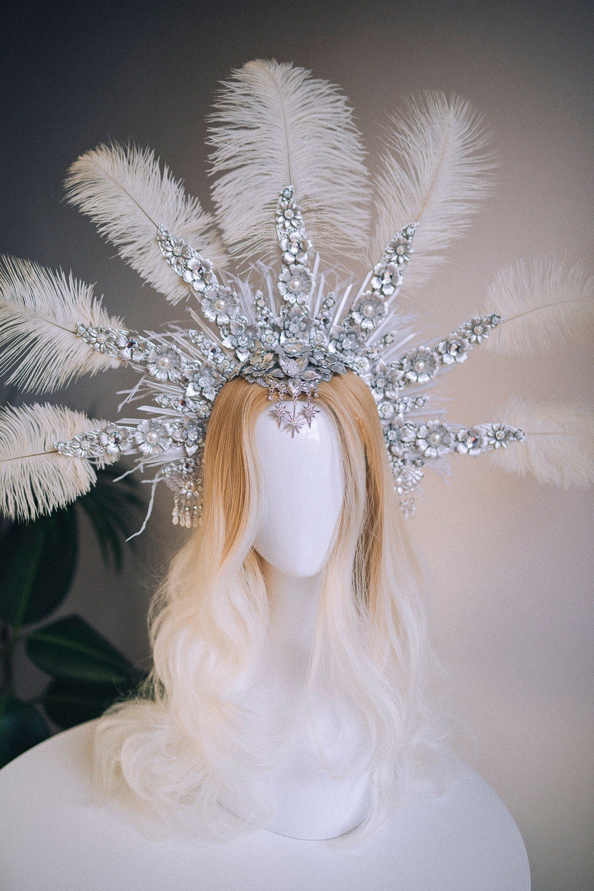 Halo Crown, Silver Halo Headband, Halo, Halo Headpiece, Crown, Headband, Headpiece, Burlesque, Wedding Halo crown, Silver tiara, Crown