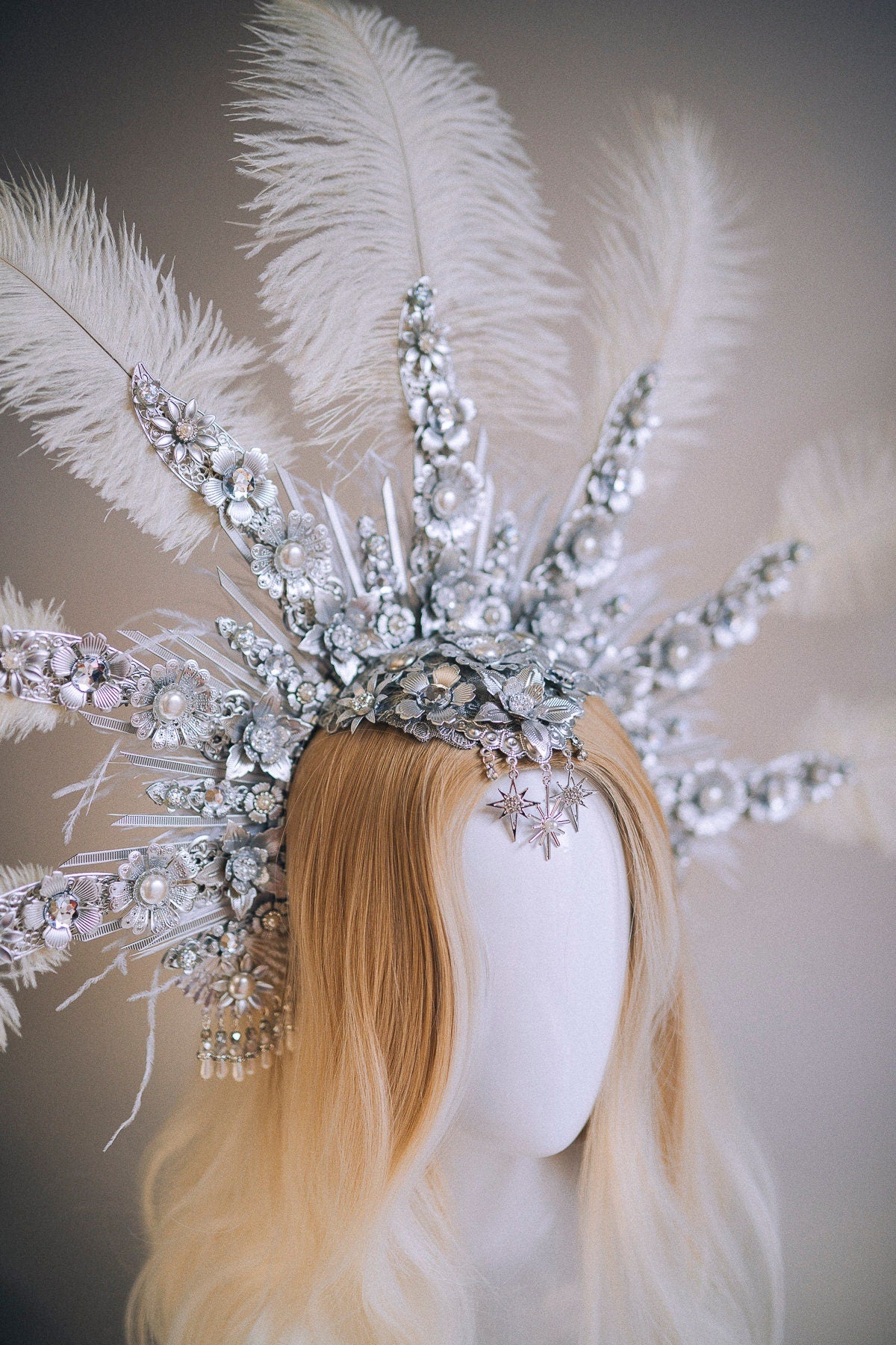 Halo Crown, Silver Halo Headband, Halo, Halo Headpiece, Crown, Headband, Headpiece, Burlesque, Wedding Halo crown, Silver tiara, Crown