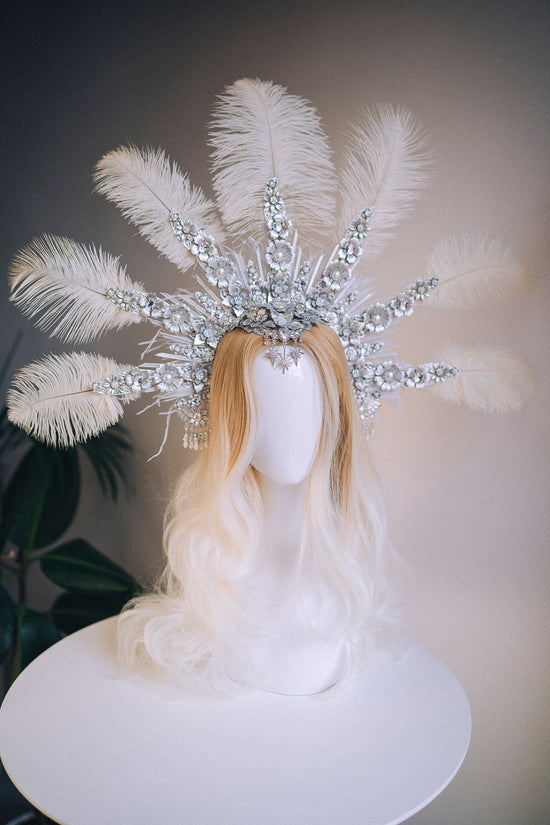 Halo Crown, Silver Halo Headband, Halo, Halo Headpiece, Crown, Headband, Headpiece, Burlesque, Wedding Halo crown, Silver tiara, Crown