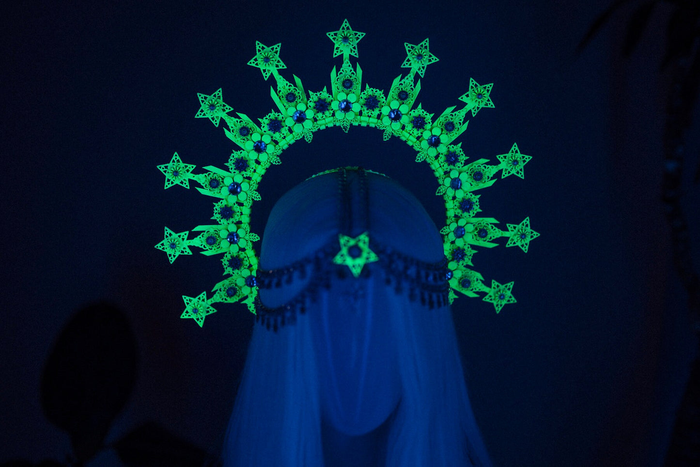 Neon Yellow Halo Crown, Halo Headpiece, Festival crown, Burning man, Zip ties crown, Halo crown, Halo Headband, Festival Fashion,Rave outfit