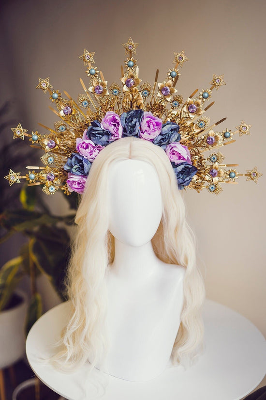 Flower Halo, Sun Jewellery, Moon child, Halo Headpiece, Halo Crown, Halo Headlights, Crown, Celestial, Headpiece, Pregnancy Photo, Goddess