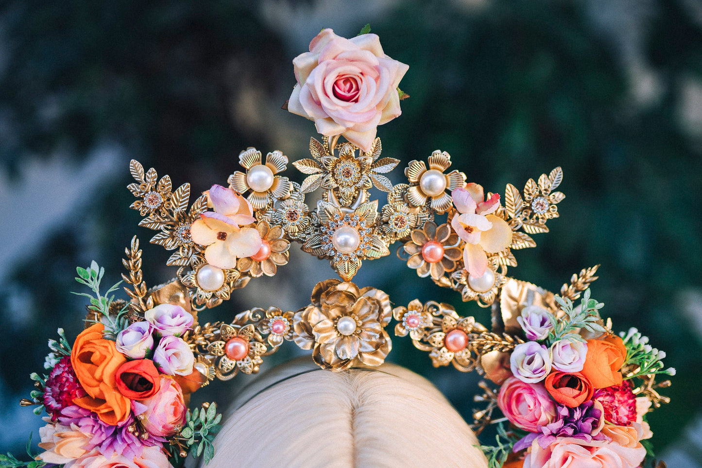 Flower Halo Crown Celestial Jewellery Moon Child Tiara Halo Headlights Festival Headpiece Pregnancy Maternity Photo Goddess Queen Spring