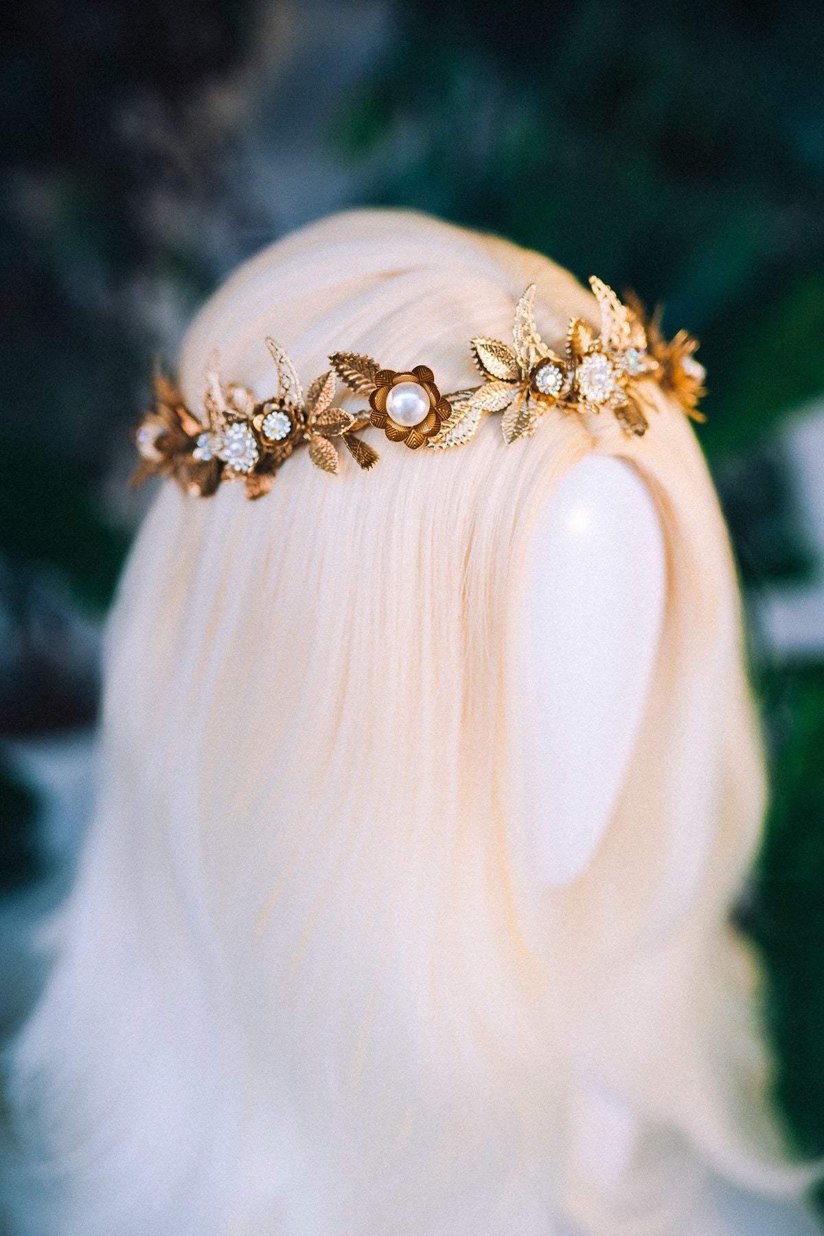 Elf Crown Moon Child Celestial Gold Tiara Festival Headpiece Fairy Crown Flower Crown Wedding Tiara Boho bride Flower Headband Boho Style