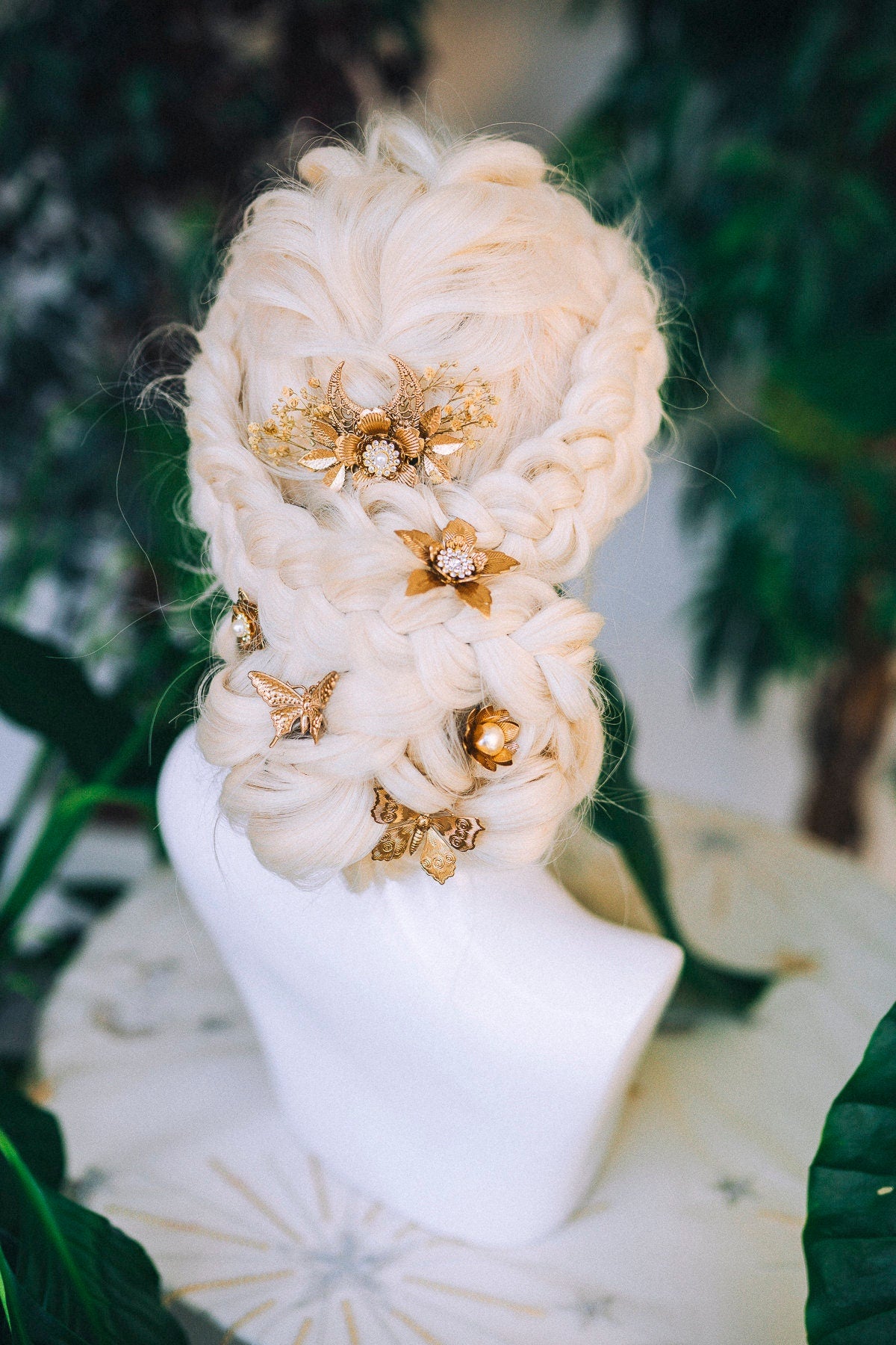 Boho Hairpins Flower Hair Comb Wedding Flowers Beige Flowers In Hair Boho Bride Dried Flower Crown Boho Chic Style Flower Hairpins