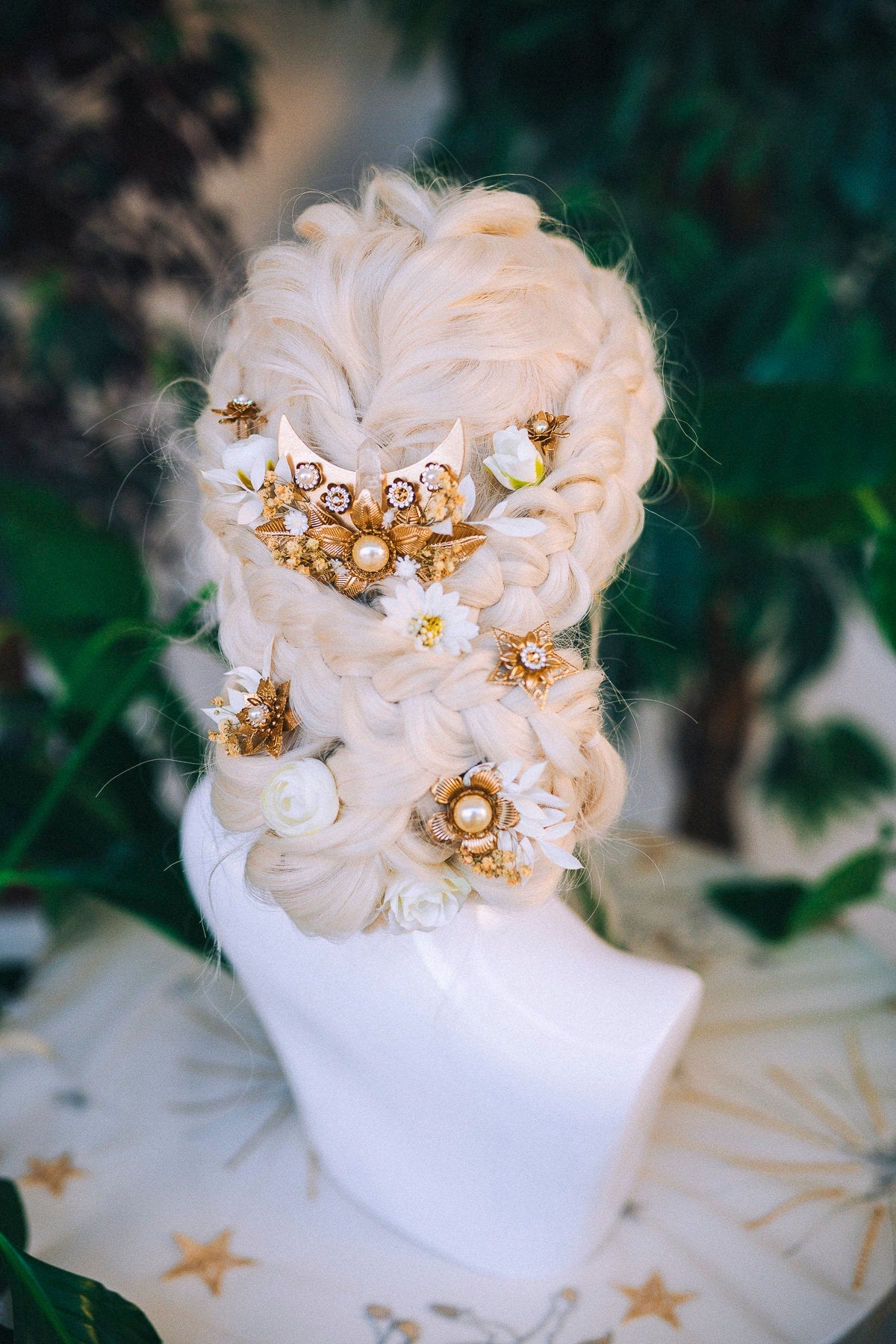 Boho Hairpins Flower Hair Comb Wedding Flowers Beige Flowers In Hair Boho Bride Dried Flower Crown Boho Chic Style Flower Hairpins