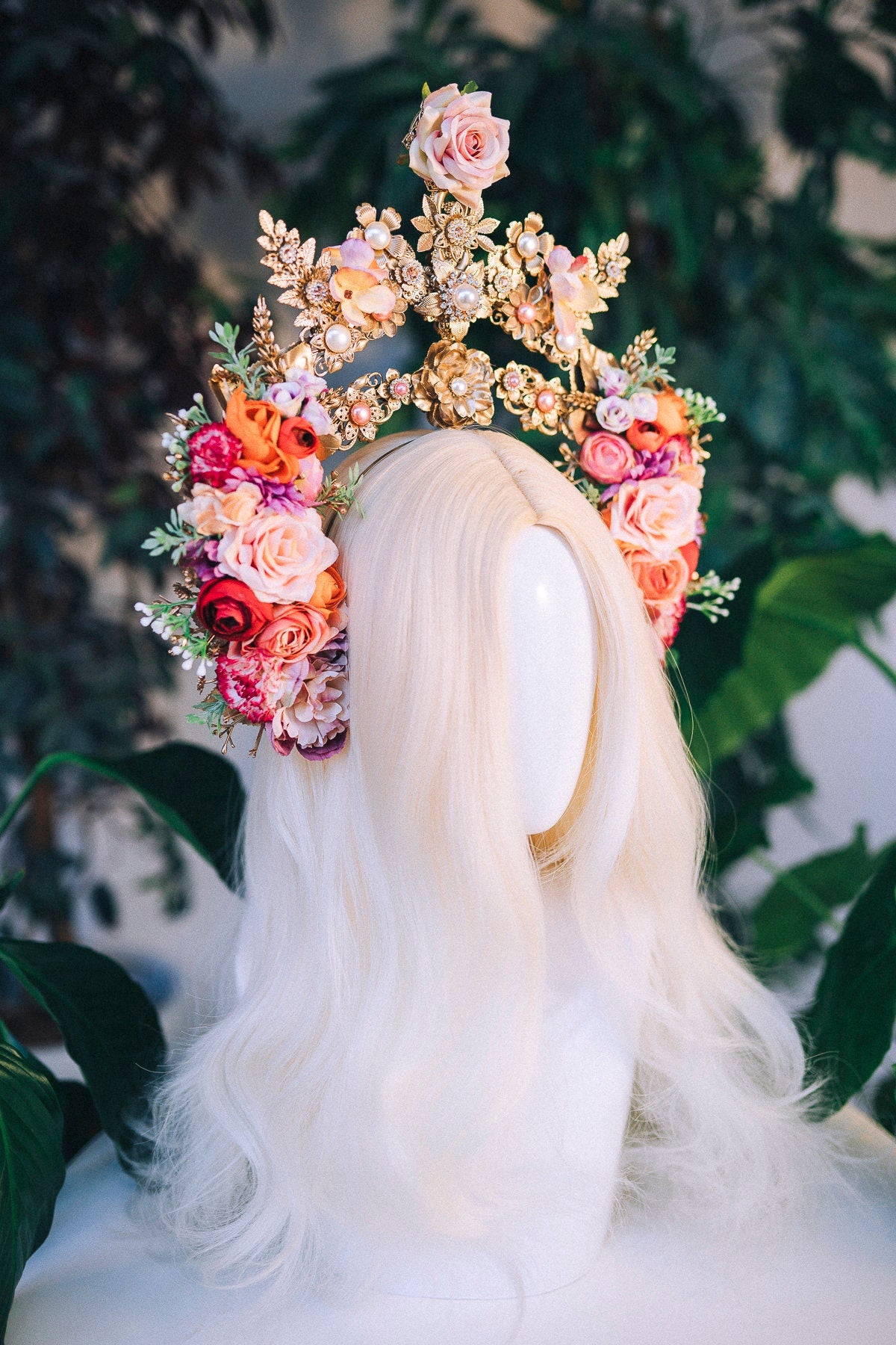 Flower Halo Crown Celestial Jewellery Moon Child Tiara Halo Headlights Festival Headpiece Pregnancy Maternity Photo Goddess Queen Spring