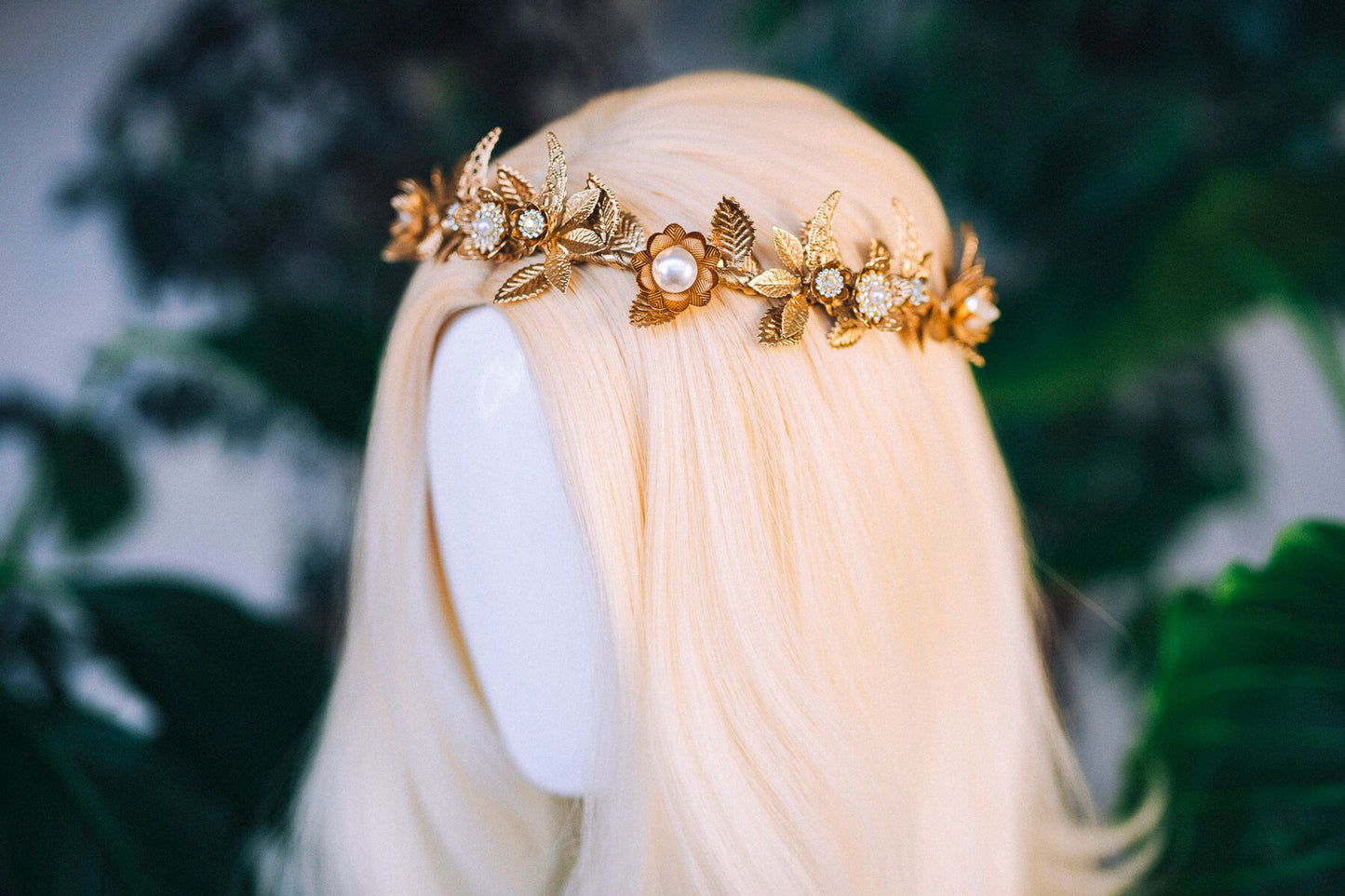 Elf Crown Moon Child Celestial Gold Tiara Festival Headpiece Fairy Crown Flower Crown Wedding Tiara Boho bride Flower Headband Boho Style