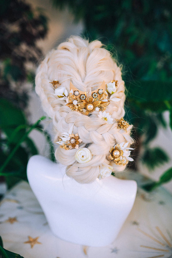 Boho Hairpins Flower Hair Comb Wedding Flowers Beige Flowers In Hair Boho Bride Dried Flower Crown Boho Chic Style Flower Hairpins