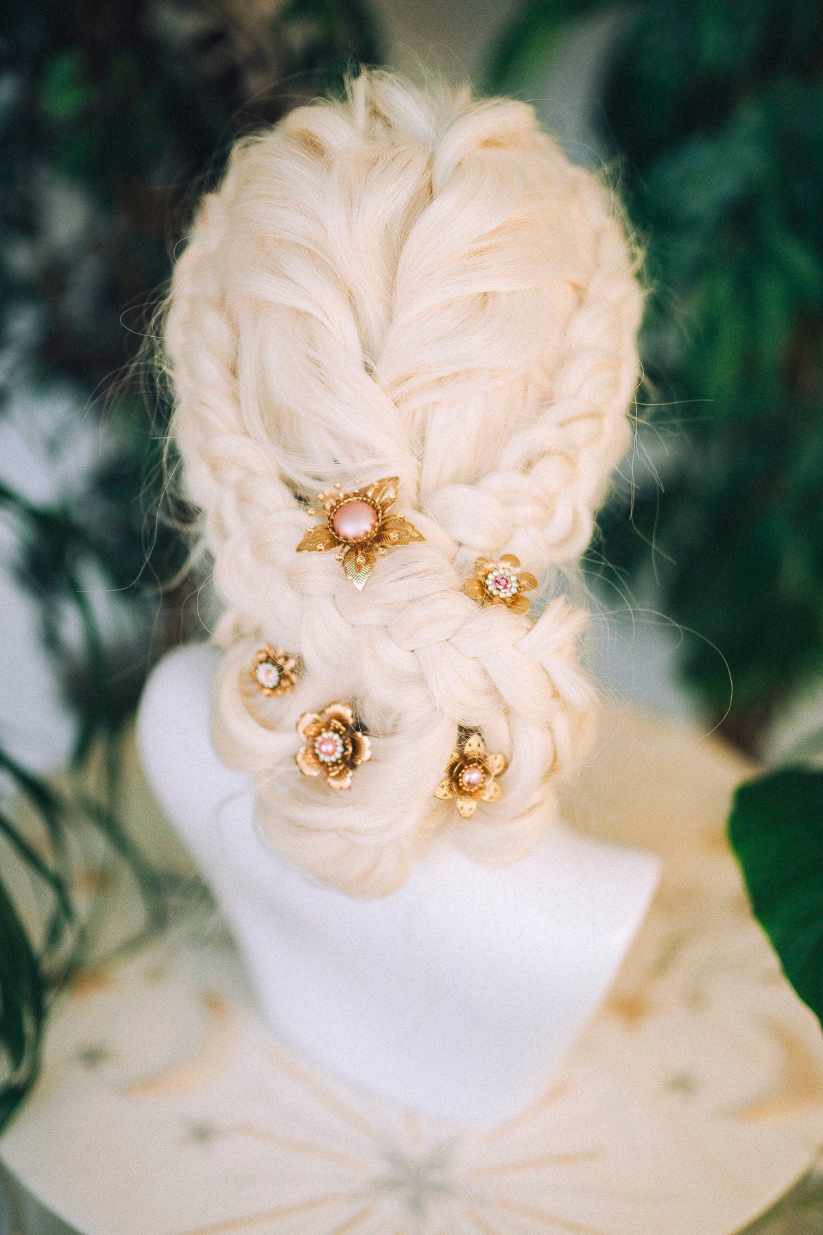 Boho Hairpins Flower Hair Comb Wedding Flowers Dust pink Flowers In Hair Boho Bride Dried Flower Crown Boho Chic Style Flower Hairpins