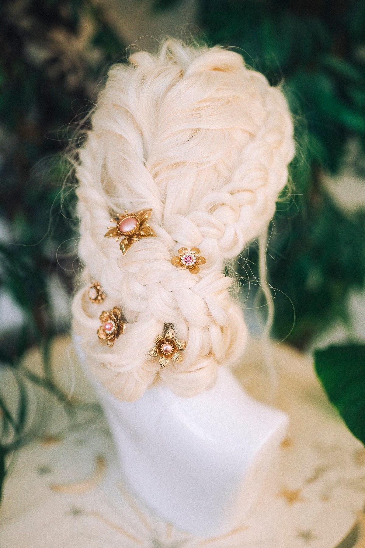 Boho Hairpins Flower Hair Comb Wedding Flowers Dust pink Flowers In Hair Boho Bride Dried Flower Crown Boho Chic Style Flower Hairpins