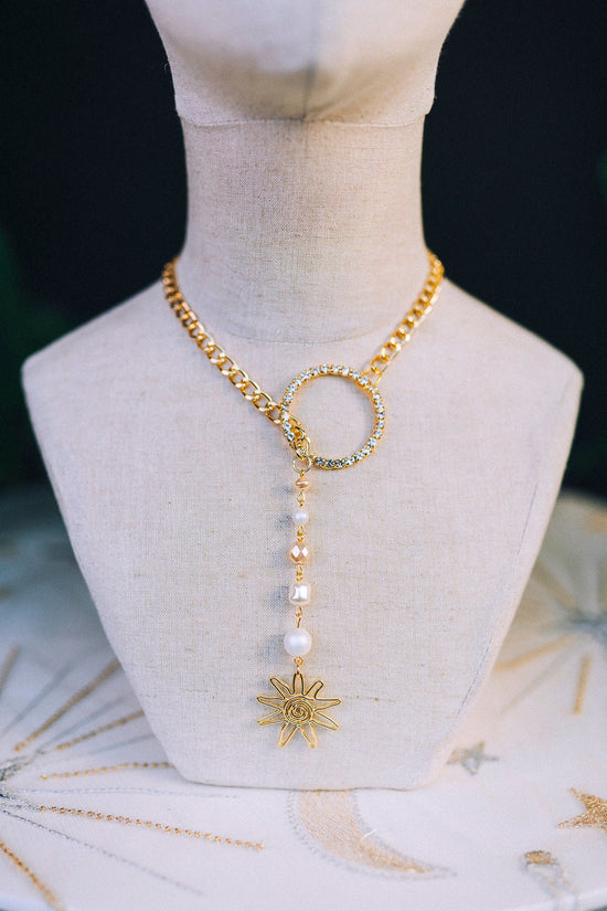 Sun Necklace Choker Chain necklace Jewellery Accessories Summer Festival fashion Romantic Pearl necklace Pendant necklace Boho