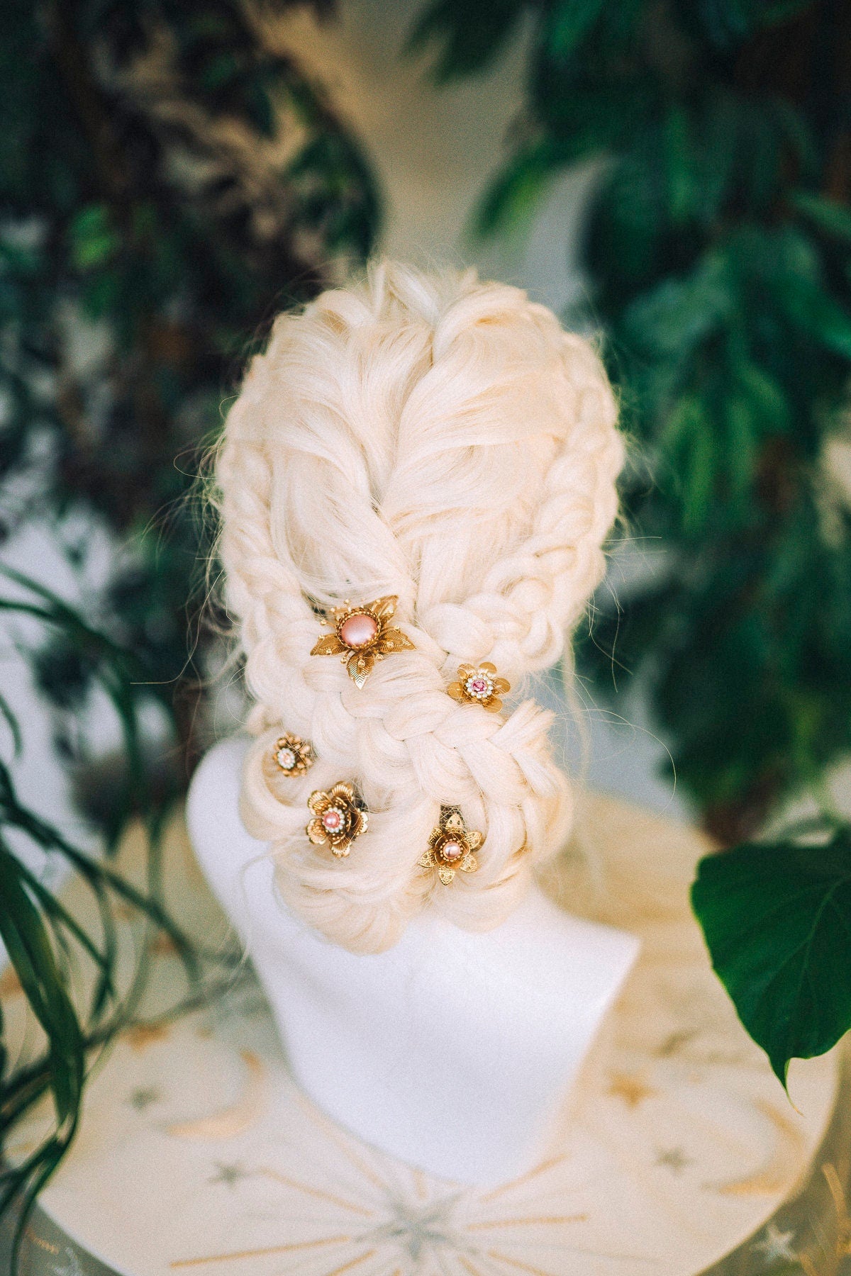 Boho Hairpins Flower Hair Comb Wedding Flowers Dust pink Flowers In Hair Boho Bride Dried Flower Crown Boho Chic Style Flower Hairpins