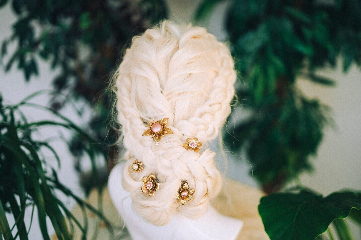 Boho Hairpins Flower Hair Comb Wedding Flowers Dust pink Flowers In Hair Boho Bride Dried Flower Crown Boho Chic Style Flower Hairpins