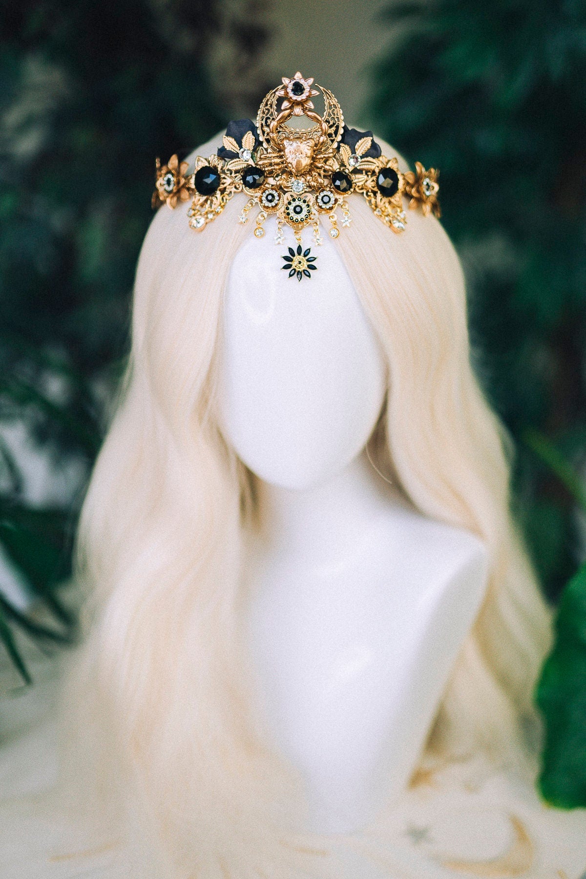 Cancer Zodiac Signs jewellery Cancer crown Headband Headpiece Tiara Diadem Halloween Flower crown Burning man Accessories Birthday crown