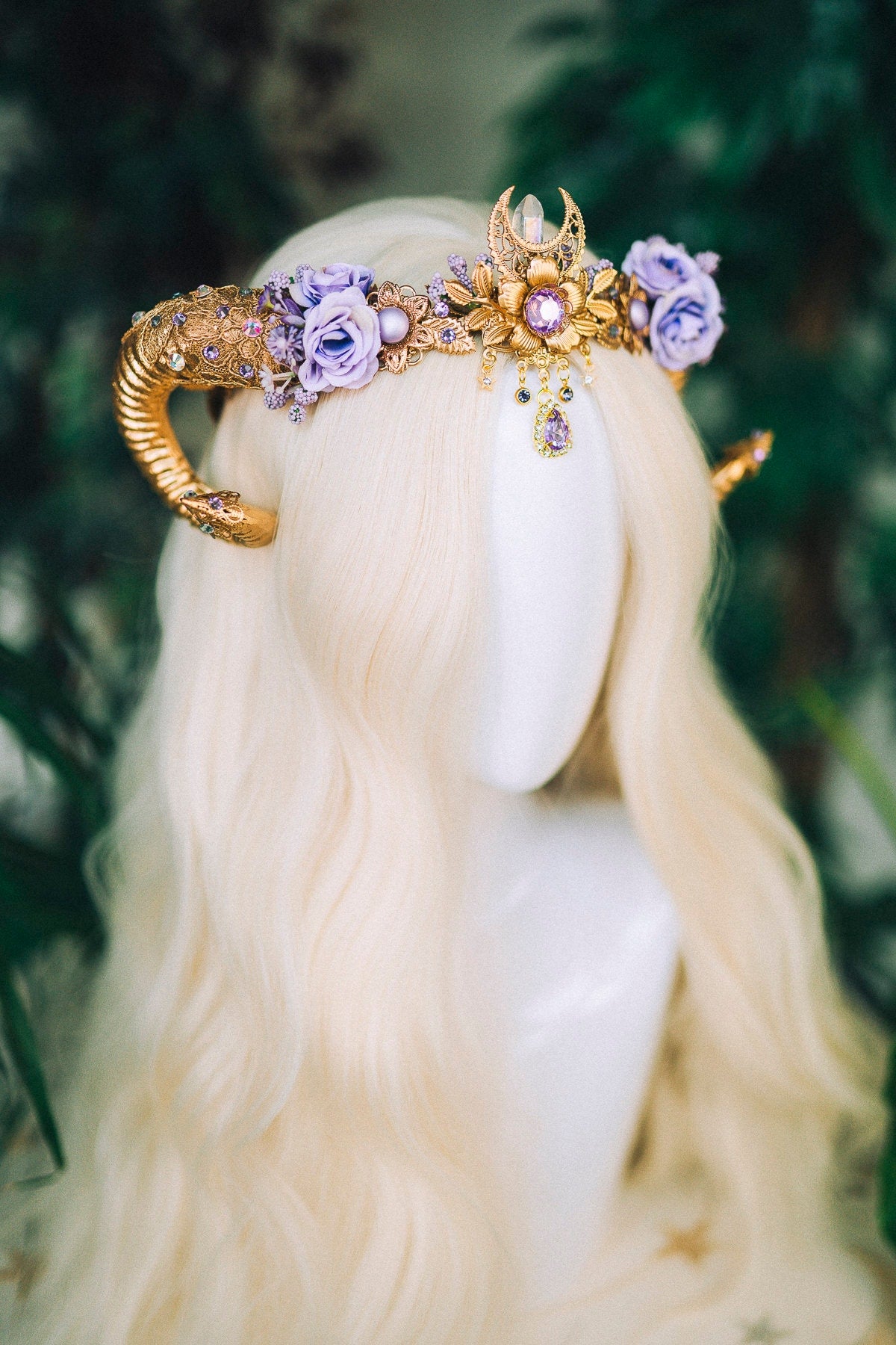 Aries Crown Zodiac Signs jewellery Fairy crown Gold horns Headpiece Gold tiara Birthday crown Flower crown Burning Man Halloween Accessories