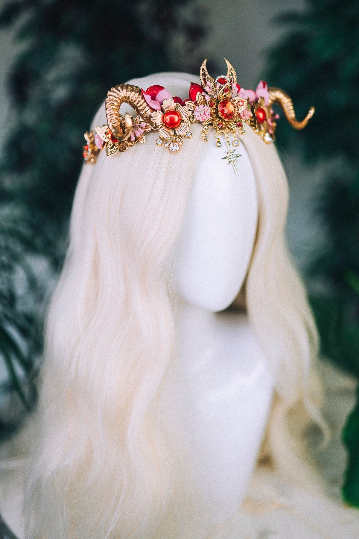 Aries Crown Zodiac Signs jewellery Fairy crown Gold horns Headpiece Gold tiara Birthday crown Flower crown Burning Man Halloween Accessories