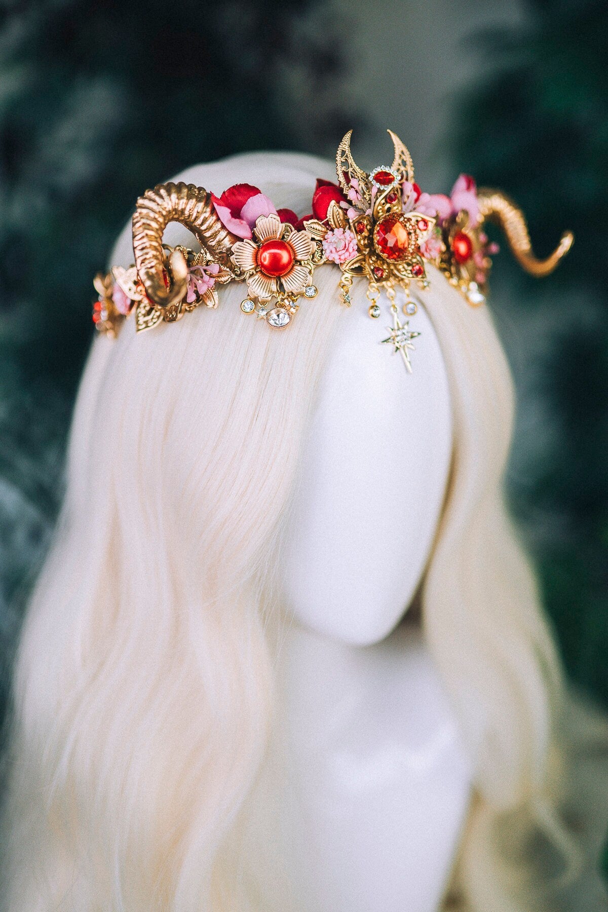 Aries Crown Zodiac Signs jewellery Fairy crown Gold horns Headpiece Gold tiara Birthday crown Flower crown Burning Man Halloween Accessories