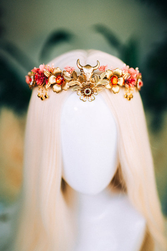 Taurus crown Zodiac Signs Zodiac jewellery Signs Taurus Zodiac Crown Headband Headpiece Tiara Diadem Accessories Flower crown Halloween