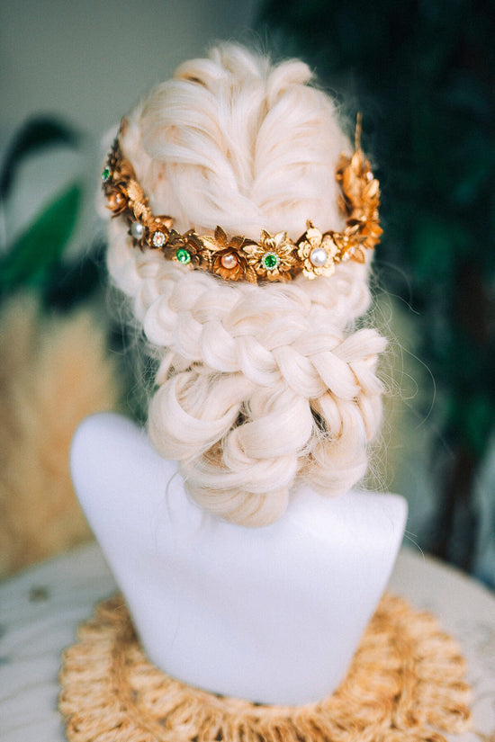 Flower crown Hair Comb Flower Hair Comb Wedding Flowers Beige Flowers In Hair Boho Bride Dried Flower Crown Boho Chic Style Flower Hairpins