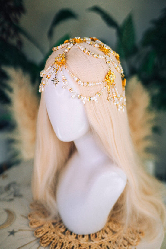 Big Gatsby Headpiece Beaded Headband Carnival Headpiece New Year Eve Crown Ball Season Headpiece Masquerade party Celestial Festival Rave