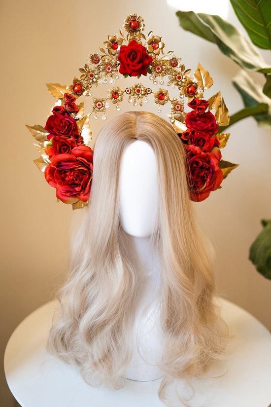 Flower Halo, Sun Jewellery, Moon child, Halo Headpiece, Halo Crown, Halo Headlights, Crown, Celestial, Headpiece, Pregnancy Photo, Goddess