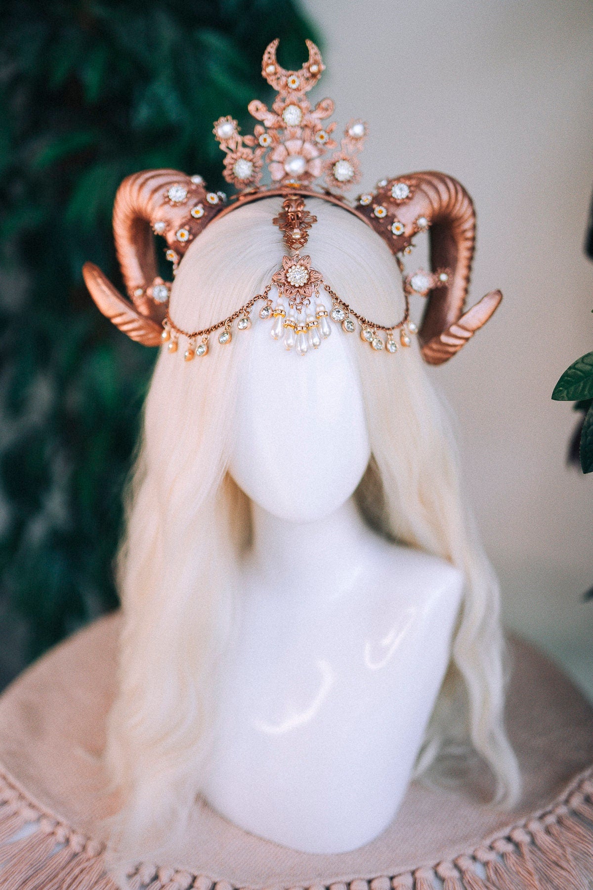 Gold Aries crown, Aries Zodiac Signs, Zodiac jewellery, Aries crown, Horns crown, Gold crown, Gold halo crown, Burning man, Halloween