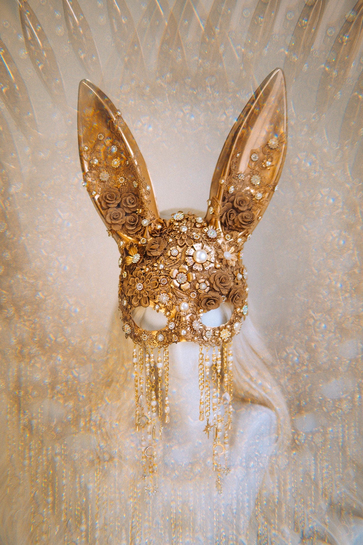 Gold bunny mask, Halloween Costume, Rabbit costume, Play boy, Mask, Masque, Carnival, Mardi gras, Cosplay, Halloween, Burning man