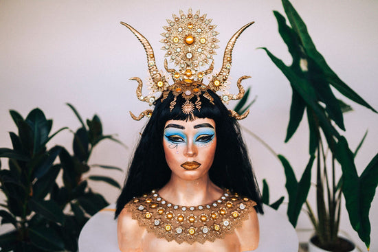 Cleopatra Crown, Gold cobra headpiece, Gold crown, Halloween costume, Gold crown, Cleopatra style headpiece, Goddess Crown, Egypt princess