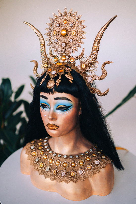 Cleopatra Crown, Gold cobra headpiece, Gold crown, Halloween costume, Gold crown, Cleopatra style headpiece, Goddess Crown, Egypt princess