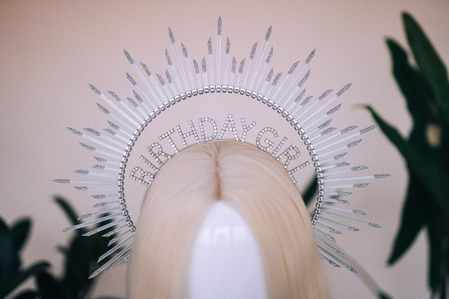 Birthday crown, Birthday headband, Birthday girl, Birthday party, Silver halo crown, Silver crown, Halo headpiece, Goddess crown, Princess