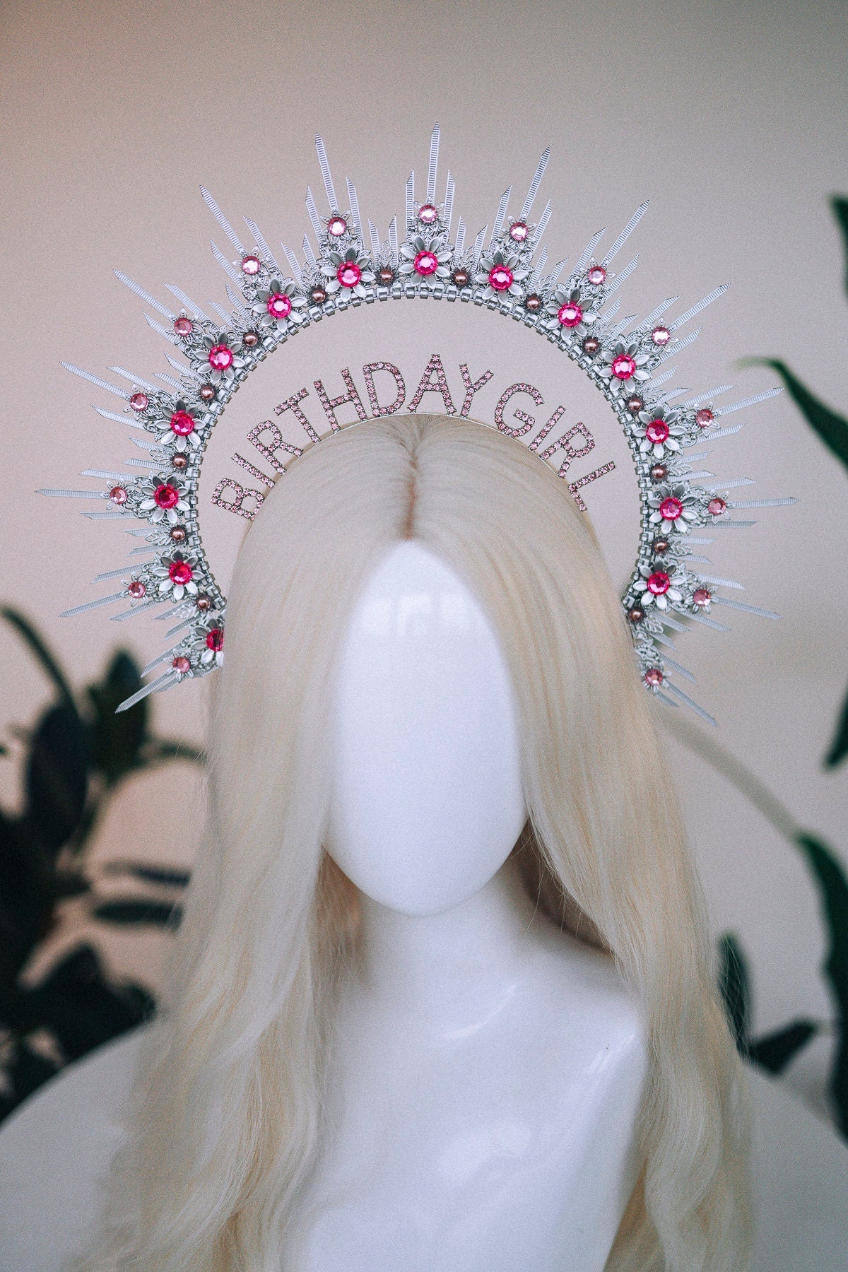 Birthday crown, Birthday headband, Birthday girl, Birthday party, Silver halo crown, Silver crown, Halo headpiece, Goddess crown, Princess