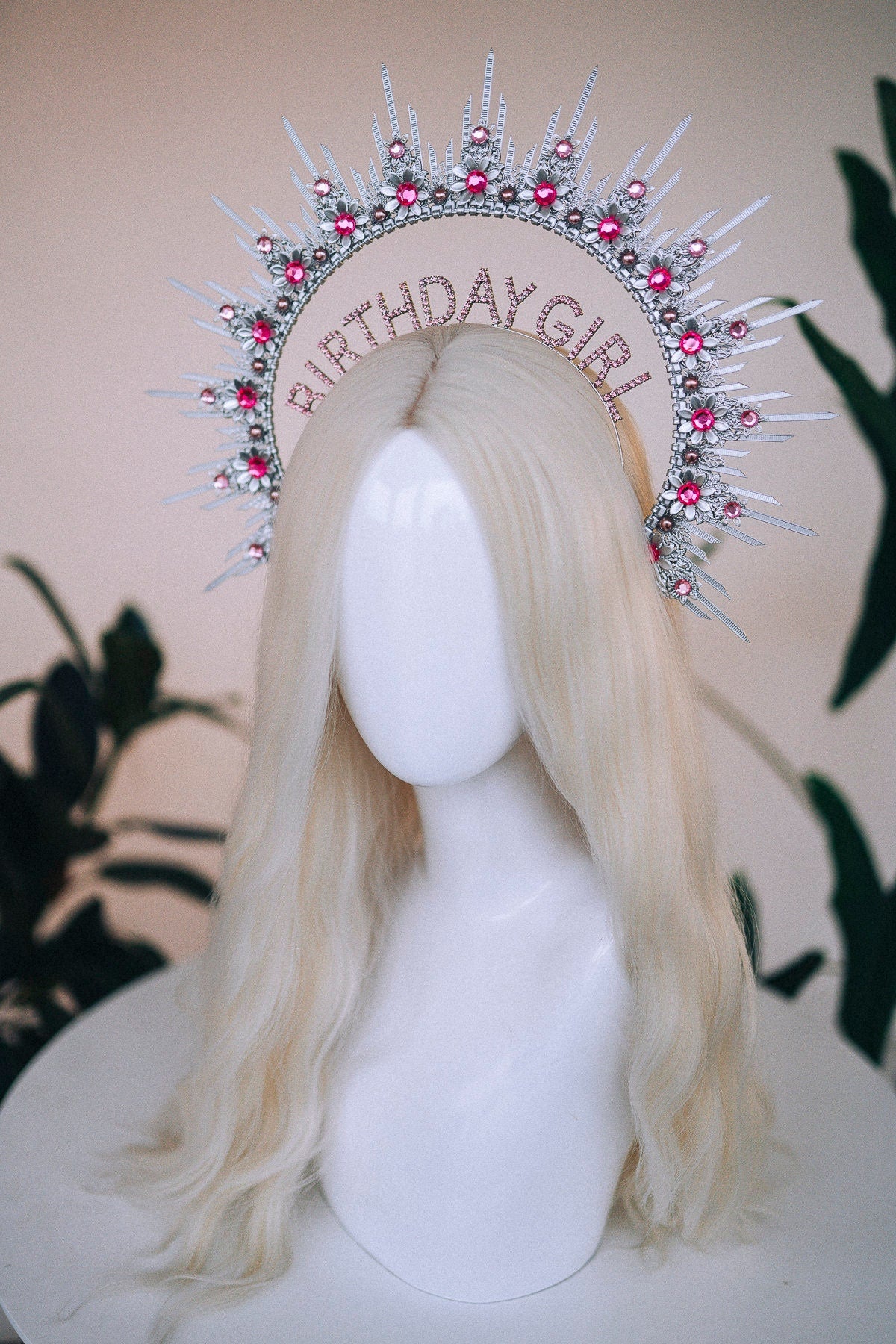 Birthday crown, Birthday headband, Birthday girl, Birthday party, Silver halo crown, Silver crown, Halo headpiece, Goddess crown, Princess