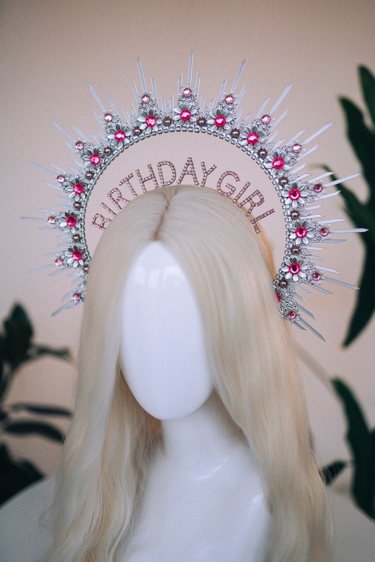 Birthday crown, Birthday headband, Birthday girl, Birthday party, Silver halo crown, Silver crown, Halo headpiece, Goddess crown, Princess