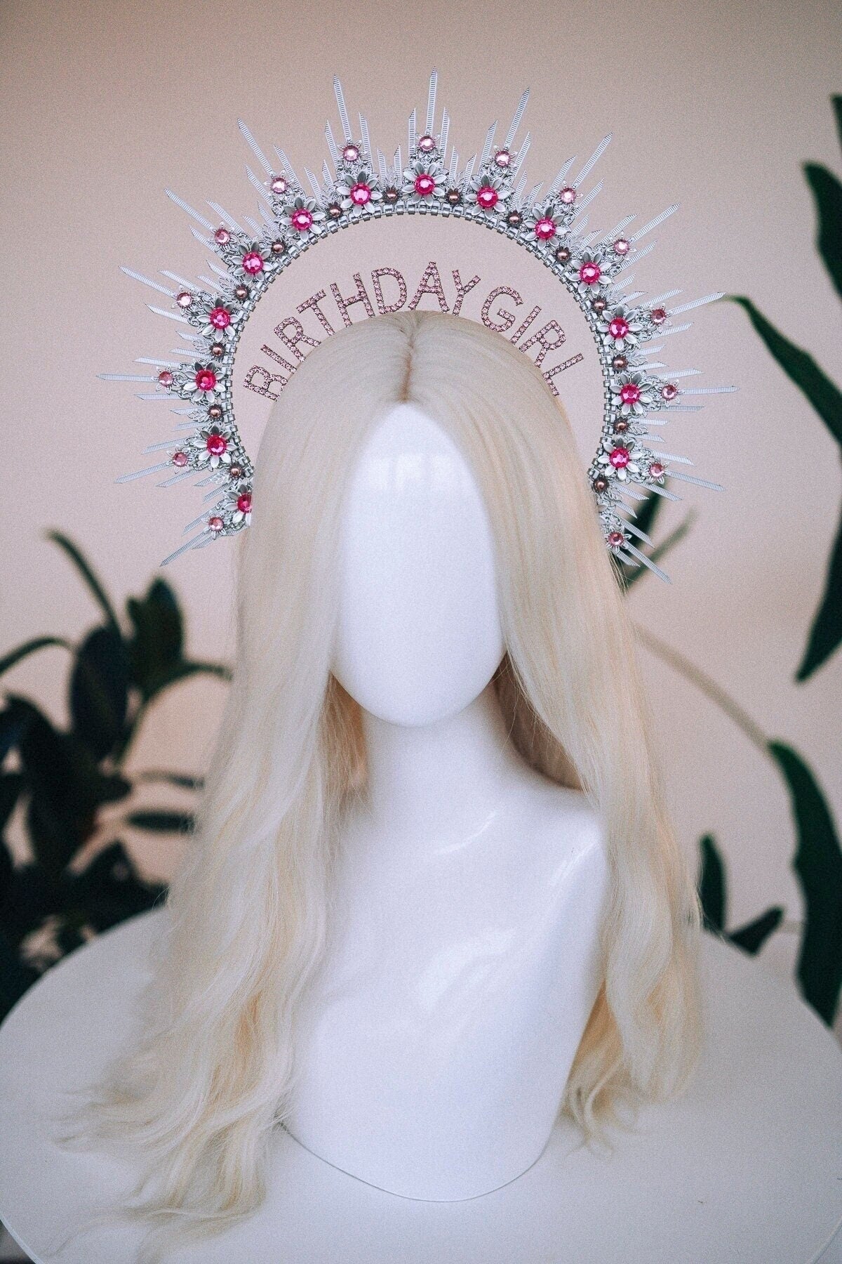 Birthday crown, Birthday headband, Birthday girl, Birthday party, Silver halo crown, Silver crown, Halo headpiece, Goddess crown, Princess