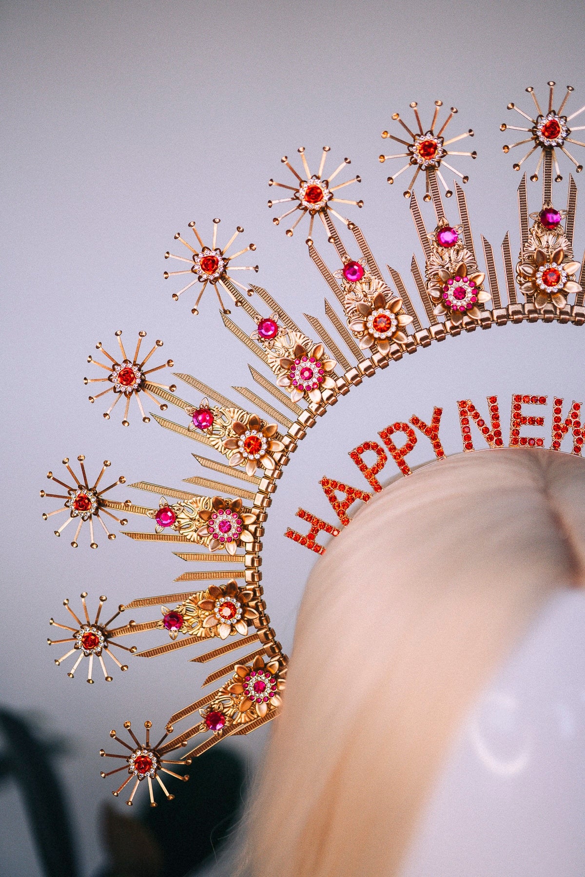 SALE New Year’s Eve party, New Year’s Eve headband, Halo crown, Goddess crown, Gold crown, Happy New Year, Party outfit, Gold crown