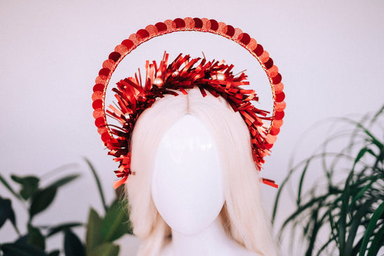 SALE Party crown, Festival crown, Festive season, New Year’s Eve party, New Year’s Eve headband, Halo crown, Goddess crown, Red crown